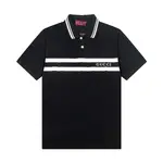 Striped Letters Polo Shirt