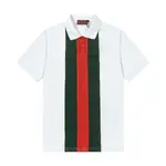 Red And Green Striped Polo Shirt