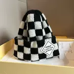 [#4094] Louis Vuitton autumn and wi nter new checkered knitted hat
