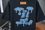 Embroidered Denim Patchwork T Shirt