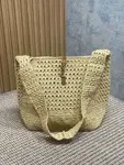 YSL Apricot Braid/Gold Handmade Braided Bag Raffia Braided Style No.: 690941  Size: 30×37×14cm