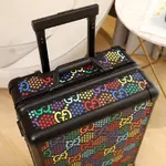 GUCCI Luggage/Vintage Trolley Case Classic Flower Pattern Aluminum Frame Size: 20 inches