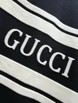 Letter Embroidered Striped T Shirt