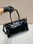 Pr*da Bonnie large leather handbag