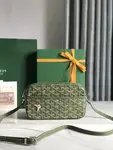 Goyard 2023 brand new Khaki Green Cap-Vert camera bag Size: 22 * 13 * 6.5cm