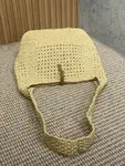 YSL Apricot Braid/Gold Handmade Braided Bag Raffia Braided Style No.: 690941  Size: 30×37×14cm