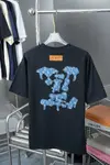 Embroidered Denim Patchwork T Shirt