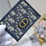 Dior 30 Montaigne Freesia Card Holder Blue Dior Oblique Jacquard