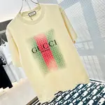 Green Red Striped Print T Shirt