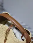 YSL apricot woven LE 37 woven bucket bag Style number: 742828 Size: 20×25×16cm