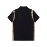 Brown Stripe Stitching Polo T Shirt