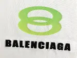 Balenciaga Green laser logo embroidered T-SHIRT with letters
