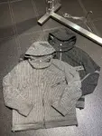 Hermès hooded stand-collar knitted jacket