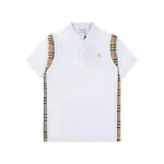 Brown Stripe Stitching Polo T Shirt