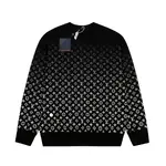 High quality LV Louis Vuitton presbyopic gradient all-over printed crew neck sweatshirt