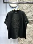 Pattern Cracked Embroidery T Shirt
