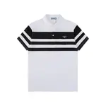 Stripe Stitching Polo T Shirt