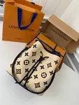 L*V's New Lafite Cotton Embroidery N é ONO é Bucket Bag M23080 Size: 26 * 26 * 17.5cm