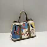 Hermes painted graffiti French fjord imported original cowhide wax thread sewing master craft painted canvas 36*30cm
