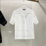 2025 Line Necklace & Metal Accent T-Shirt