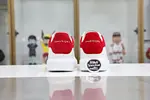 ALXNDER MC MCQUEEN WHITE SMOOTH CALF LEATHER RED SUEDE