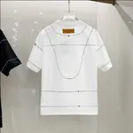 2025 Line Necklace & Metal Accent T-Shirt