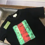 Red Green Patchwork Print T Shirt