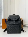 L*V's New MONTSOURIS Men's Black Flower Backpack M45583, Top Quality Size: 32 * 40 * 19cm