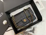 Chanle Classic Flap Bag With Chevron Quilting