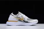 Men's Nike Epic React Flyknit White/Black-Gold AQ0067-071