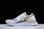 Men's Nike Epic React Flyknit White/Black-Gold AQ0067-071
