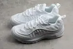 NIKE AIR MAX 98 "TRIPLE WHITE" Pure Platinum-Black-Reflect Silver 640744-106