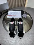 PRADA America's Cup Non-Slip Wear-Resistant Low-Top Sneakers Casual Lifestyle Shoes for Men in Black & White