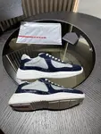 PRADA Silver-Blue Patent Leather Lace-Up Sneakers – Low-Top, Durable & Stylish