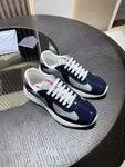 PRADA Silver-Blue Patent Leather Lace-Up Sneakers – Low-Top, Durable & Stylish