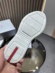 PRADA America's Cup Non-Slip Wear-Resistant Low-Top Sneakers Casual Lifestyle Shoes for Men in Black & White