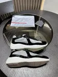 PRADA America's Cup Non-Slip Wear-Resistant Low-Top Sneakers Casual Lifestyle Shoes for Men in Black & White