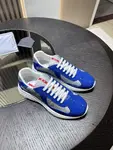 PRADA Men's America's Cup Blue Patent Leather Low-Top Sneakers - Calfskin Round-Toe Casual Lace-Up Shoes