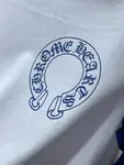 Chrome Hearts Unisex CH Raglan Sleeve Long-Sleeve T-Shirt - Round Neck, Blue/White