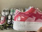 A BATHING APE Bape STA Combo Patent Leather Casual Comfort Low-Top Fashion Sneakers Pink