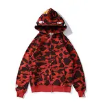 BATHING APE SS23 Color Camo Shark Full-Zip Hoodie – Men's Color Camouflage Shark Pullover Jacket