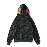 BATHING APE SS23 Color Camo Shark Full-Zip Hoodie – Men's Color Camouflage Shark Pullover Jacket