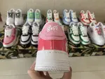 A BATHING APE Bape STA Combo Patent Leather Casual Comfort Low-Top Fashion Sneakers Pink