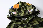 BATHING APE SS23 Color Camo Shark Full-Zip Hoodie – Men's Color Camouflage Shark Pullover Jacket
