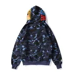 BATHING APE SS23 Color Camo Shark Full-Zip Hoodie – Men's Color Camouflage Shark Pullover Jacket