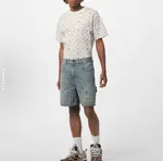 LOUIS VUITTON FW23 Brand Logo Embossed Zip Mid-Rise Cargo Shorts - Men's Blue