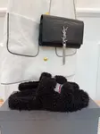 Balenciaga Furry Comfortable and Versatile Slippers / House Slippers in Black
