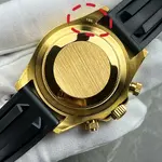 ROLEX Cosmograph Daytona Automatic Mechanical Movement Waterproof Chronograph Men's Watch Swiss Made 40mm Gold Dial Yellow Gold Case Rubber Strap