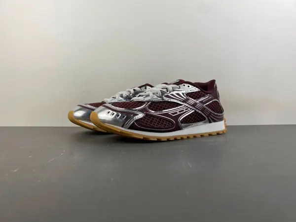 Bottega Veneta Orbit Sneakers (Dark Red/Silver) – Style No. 741357 V2X40 2245