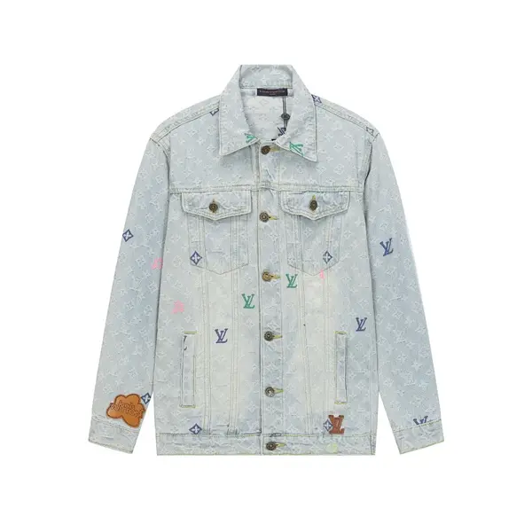 Louis Vuitton Indigo Denim Jacket with Monogram Craggy Jacquard Design, New Style 1AFRXJ, Unisex, Sizes S-3XL